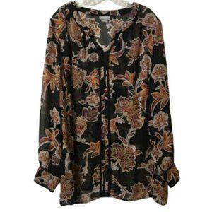 NWT Liz Claiborne Floral V-Neck Blouse Cami Set